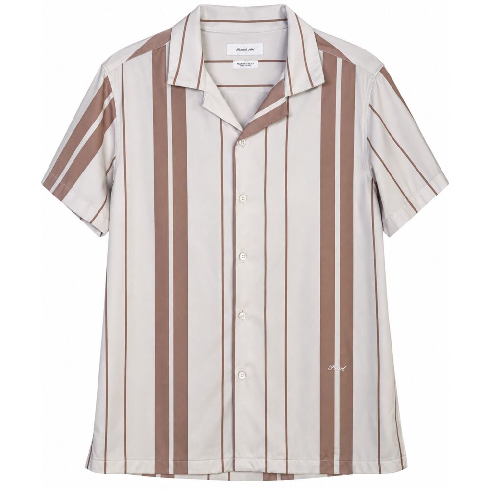 Porter & Ash Men’s Medium Kinetic Stretch Striped Short Sleeve Button Up Shirt